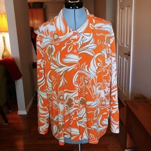 Carolyn Strauss Collection orange floral 1X